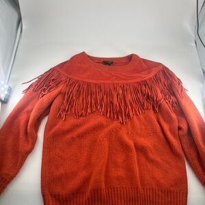 Wrangler Vibrant Orange Fringe Sweater